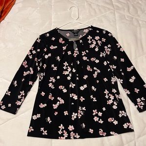 Liz Claiborne Career Petite PS Cherry Blossom Blouse